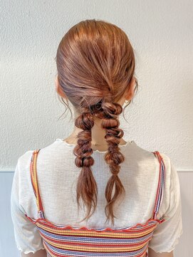 アフロート ディル(AFLOAT D'L) ★結婚式お呼ばれドレスヘア編み込みポニーテールアップスタイル