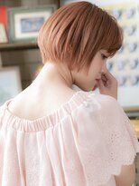 カバーヘア ブリス 上尾西口店(COVER HAIR bliss) ★斜めバング艶感ピンクベージュ前下がりミニボブ20代30代★10