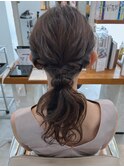 ローポニーアレンジ/結婚式お呼ばれヘア/ヘアセット