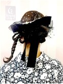 髪の毛リボンハート三つ編みツイン