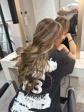 ブレンド 渋谷(BLend) ホワイトグレージュミニウルフデジタルパーマチェリーブラウン