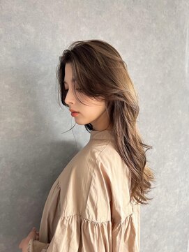 アールヘアーデザイン 藤が丘(r hair design) ゆるふわロングベージュカラーブリーチしない透明感カラー