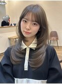 韓国風/レイヤー/前髪カット/オリーブ/透明感/ハッシュカット