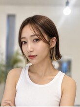 アンダーカバー UNDERCOVER&nbsp;10代_20代_イヤリングカラー_ぱっつんボブ_酸性ストレート