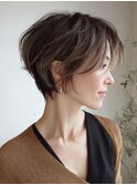 白髪ぼかしショート似合わせカット30代40代50代60代
