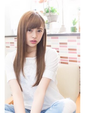 透明感カラー Tokioロングストレート L エム 綾瀬店 Hair Make E6 のヘアカタログ ホットペッパービューティー