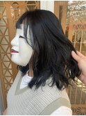 【coma中野】暗髪グレージュふんわりミディアム