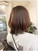ダークアッシュくびれ外ハネミディアム30代40代梅ヶ丘美容室