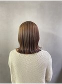 透明感カラー　ブリーチなしブラウン