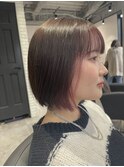 【カット＋インナー】ナチュラルボブ×ピンク/新出奈津樹