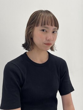 ハイブ 金沢(Hive) 透明感ベージュハイトーンカラーボブインナーカラーショートヘア