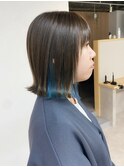 黒髪/グレーベージュ/レイヤーロング/前髪パーマ[西船橋/津田沼]