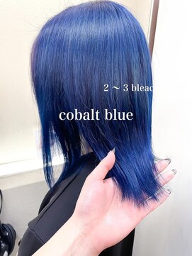 ミシェリー 新宿店(misherry) オージュアコバルトブルーミディアムイメチェン艶々ケアブリーチ