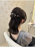 結婚式お呼ばれヘア巻きすぎない大人ハーフアップ