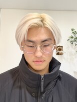 ライフイズ プレジャー 磐田中泉店(Life is… PLEASURE)&nbsp;white blonde × サイドパートマッシュ