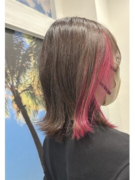 イヤリングカラーピンク×ピンクブラウン