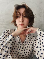 ヒュージ 三軒茶屋(huge)&nbsp;レイヤーボブ/くせ毛風パーマ/ショートボブ/顔周り/20代30代