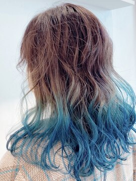 アース 三軒茶屋店(HAIR&MAKE EARTH) グラデーションカラー×オーシャンブルー
