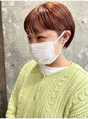 #コンパクト丸みショート#オレンジカラー#日比野未奈