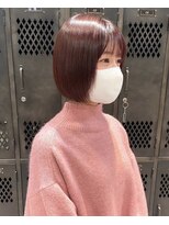 ネウィ ジャム 町田(newi JAM)&nbsp;ピンクブラウン/ボブ/切りっぱなし