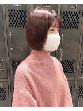 ネウィ ジャム 町田(newi JAM) ピンクブラウン/ボブ/切りっぱなし