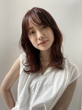 ミィ 浦和(mee) ミディアム ピンクベージュ ベージュ 韓国 前髪