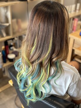 シャイニー ヘアー ダイス(SHINY HAIR DaiCe) グリーン系シールエクステ