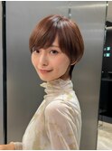 30代40代50代ショートボブ丸みショートマッシュ前髪あり