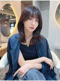 □ 韓国大宮顔周りレイヤーカットくびれミディアムワンホンヘア