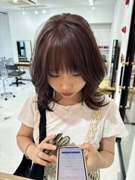 ウル 岡山駅店(ULu.) ピンクブラウン　韓国風　岡山髪質改善