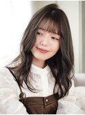 小顔前髪ワンカールレイヤーカット黒髪ネビージュボブウルフ