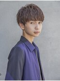 小久保styleフェザーパーマグレーブルーカラー刈り上げショート