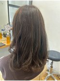 韓国風コテ巻きスタイル顔周りレイヤー透明感カラー20代30代