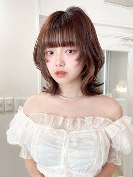 レア 表参道(L'ea) 黒髪 クラゲヘアー オリーブグレー 小顔 ココアベージュ