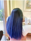 色系も得意 ブルー バレイヤージュ