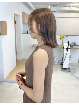 ヒビト 恵比寿 渋谷(HIBITO.) ☆髪質改善カラー グレージュ大人ボブ　切りっぱなしボブ恵比寿