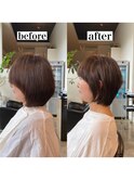 長さを変えずにボブ→ウルフボブ/ミスエッセンス竹下
