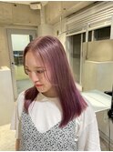 黒髪グレーベージュレイヤーロング前髪パーマ アッシュブラック