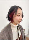 チェリーレッドのインナーカラー