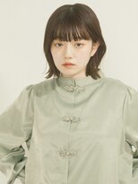 オンク 新宿(onk)&nbsp;黒髪/グレーベージュ/レイヤーロング/前髪パーマ[新宿駅]