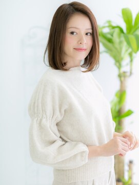 レアワンハナレ センター北美容院(lea/1 HANARE) センター北/髪質改善/シルキーベージュ♪うるツヤワンレンボブf