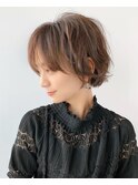 20代30代40代　ふんわり大人ショートボブレイヤースタイル