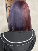 ルノン(LUNON) ラベンダー×ピンク ツートーンカラー/ブリーチ/ボブ/韓国