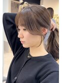 【顔まわりカット&ミルクティベージュ】《福岡レイヤーカット》
