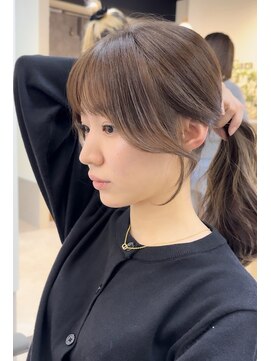 カラ フクオカ(Cara FUKUOKA) 【顔まわりカット&ミルクティベージュ】《福岡レイヤーカット》