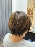 ショートボブ×ハイライト【TELA HAIR 君津店】