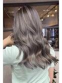 アプリコットオレンジ、ホワイトブロンド、ロングレイヤー