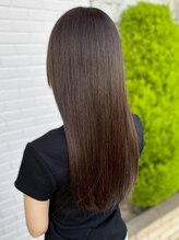 サニー美容室 ストレート 艶髪 髪質改善トリートメント 20代 オリーブグレー