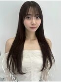 ストレート 髪質改善トリートメント グレージュ 透明感カラー
