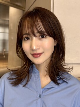 ソワネ 表参道(soigne) 表参道ミディアム顔周りウルフレイヤーアッシュベージュ40代